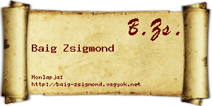Baig Zsigmond névjegykártya